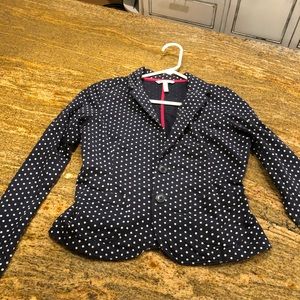 Bass knit blazer.  Polka dot. XS